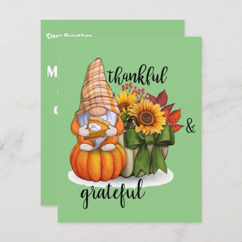 Customizable thanksgiving note card