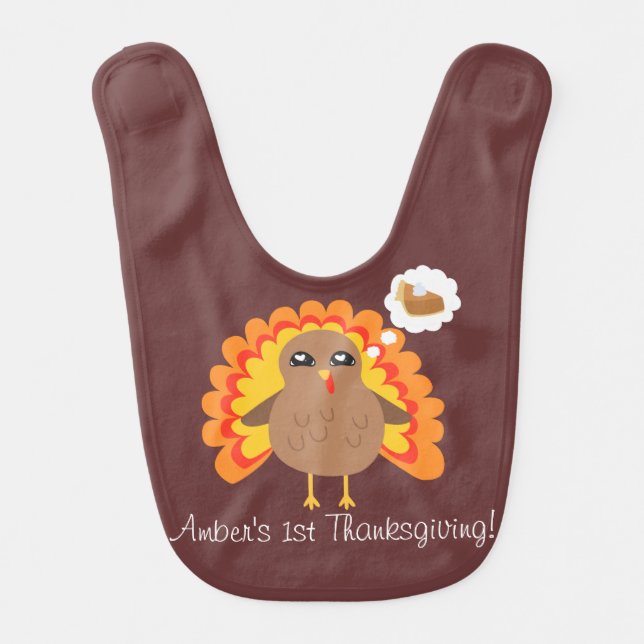 Customizable Thanksgiving Turkey Bib (Front)