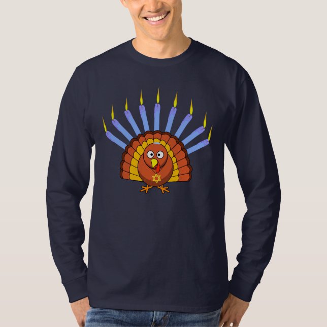 Customizable Thanksgivukkah Menurkey T-shirt (Front)