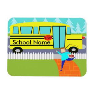 Customizable the Catching School Bus Flexi Magnet