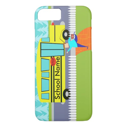 Customizable the Catching School Bus iPhone 7 Case