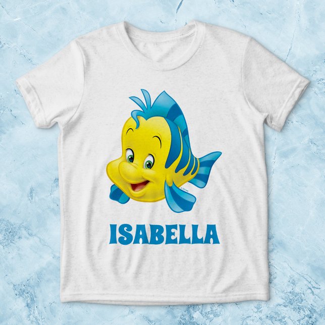 Customizable The Little Mermaid's Flounder Tri-Blend Shirt (Shirt on background)