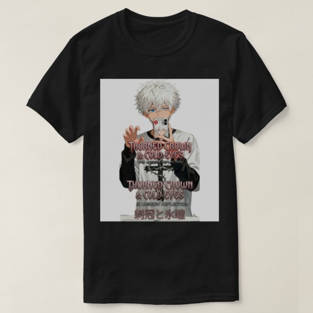 Customizable Thorned-Crown-&-Cold-Eyes Anime Boy  T-Shirt (Design Front)