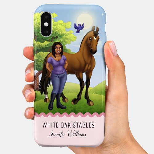Customizable Thoroughbred Horse and Rider iPhone C Case_Mate iPhone 14 Plus Case