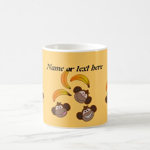 Customizable Three monkeys with bananas Coffee Mug