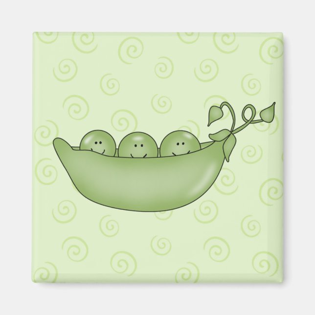 Customizable Three Peas in a Pod magnet (Front)