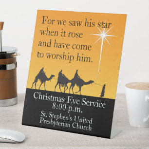Customizable Three Wise Men Religious Christmas Pe Pedestal Sign