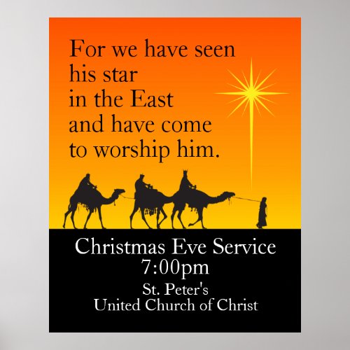 Customizable Three Wise Men Religious Christmas Poster