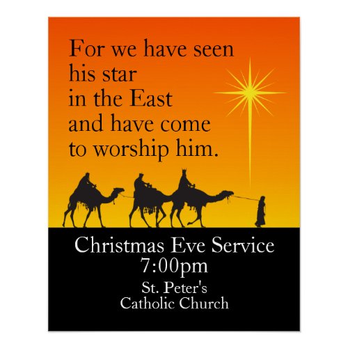 Customizable Three Wise Men Religious Christmas Poster