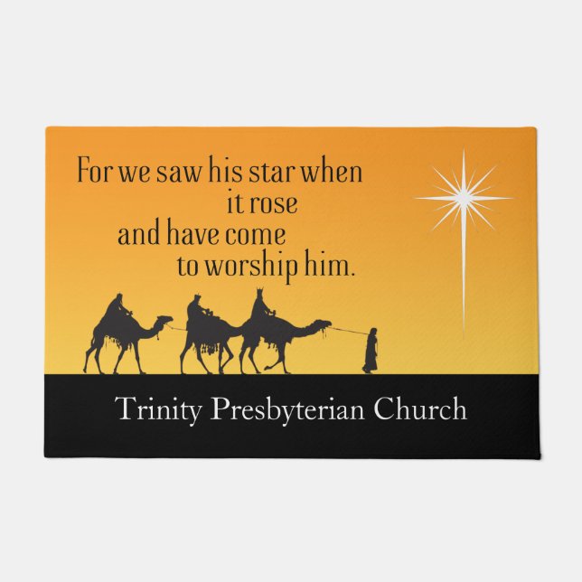 Customizable Three Wise Men Star of Bethlehem Doormat (Front)