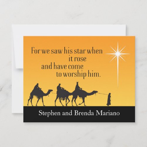 Customizable Three Wise Men Star of Bethlehem Holiday Card