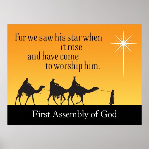 Customizable Three Wise Men Star of Bethlehem Poster