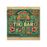 Customizable Tiki Bar Wood Wall Art
