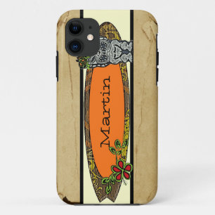 Customizable tiki surfboard tropical iphone 5 case
