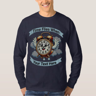 Customizable "Time Flies When" Flying Clock T-Shirt