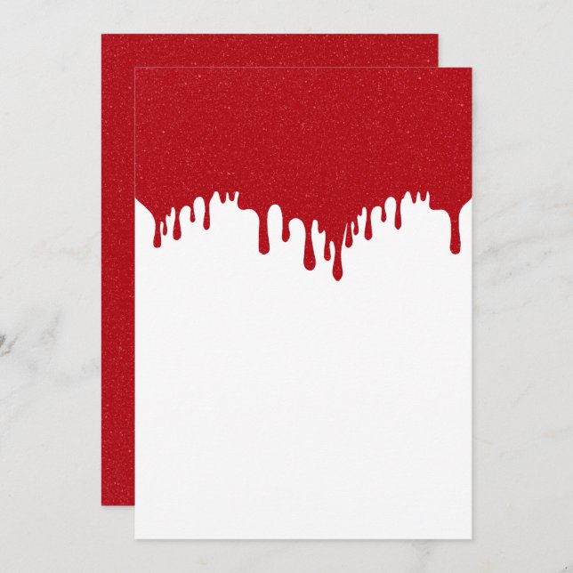 Customizable Tomato Red Drip Flat Card (Front/Back)