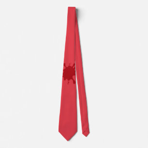 Customizable Tomato Red Inkblot Neck Tie