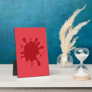 Customizable Tomato Red Noise Inkblot Plaque