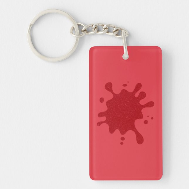 Customizable Tomato Red Splash Acrylic Keychain (Front)