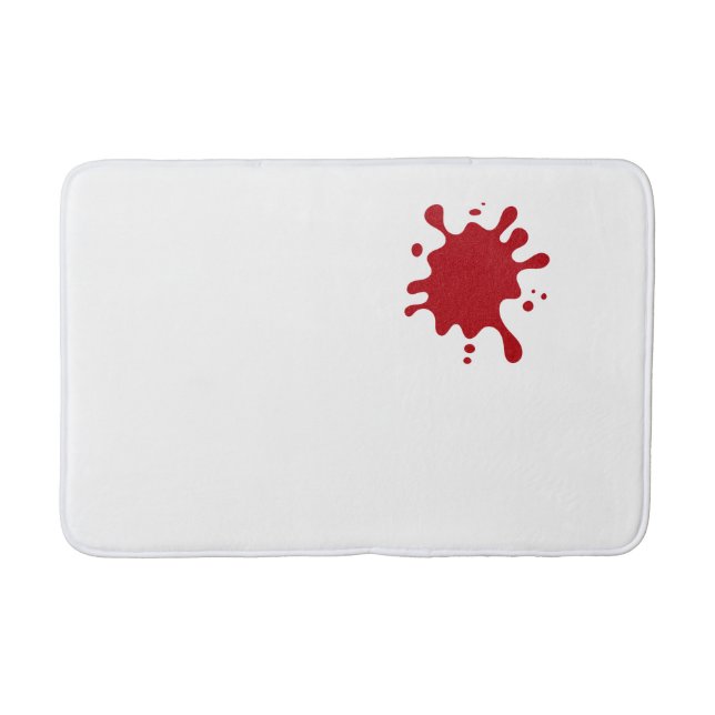 Customizable Tomato Red Splash Bath Mat (Front)