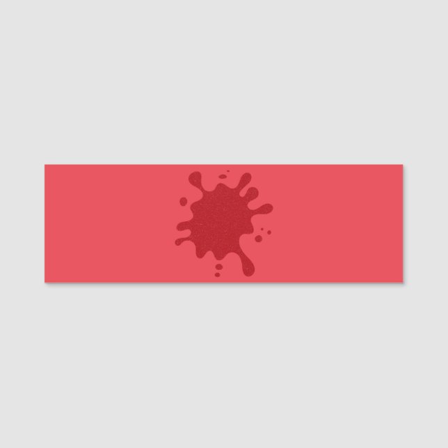 Customizable Tomato Red Splash Classic Name Tag (Front)