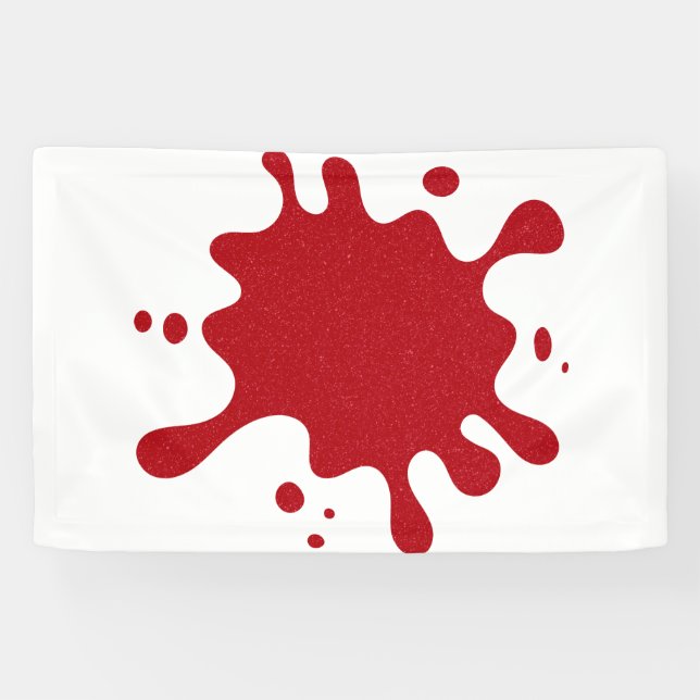 Customizable Tomato Red Splash on White Banner (Horizontal)