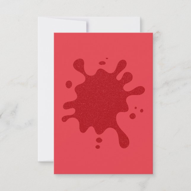 Customizable Tomato Red Splash RSVP Card (Front)