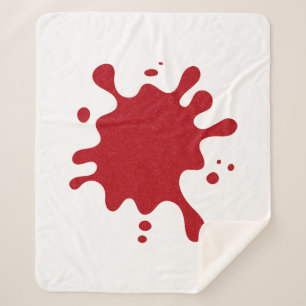 Customizable Tomato Red Splash Sherpa Blanket