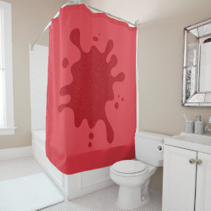 Customizable Tomato Red Splash Shower Curtain