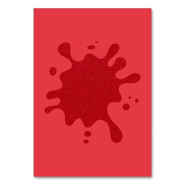 Customizable Tomato Red Splash Table Card (Front)
