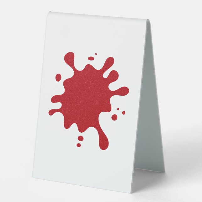 Customizable Tomato Red Splash Table Tent Sign (Front)