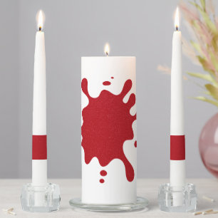 Customizable Tomato Red Splash Unity Candle Set