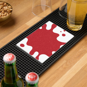 Customizable Tomato Red Splash White Bar Mat