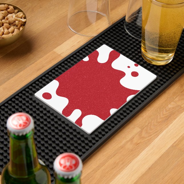 Customizable Tomato Red Splash White Bar Mat (Insitu (Bar 2))