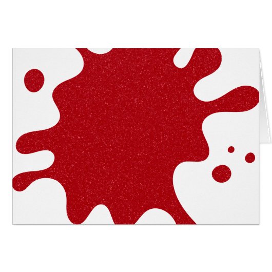 Customizable Tomato Red Splash White Card (Front Horizontal)