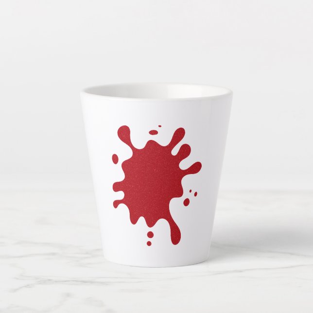 Customizable Tomato Red Splatter Latte Mug (Front)