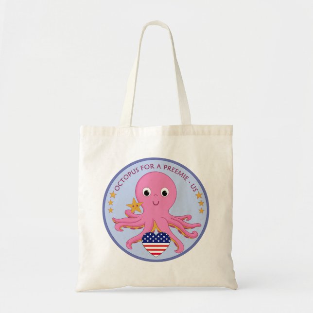 Customizable Tote Bag Octopus For A Preemie US (Front)