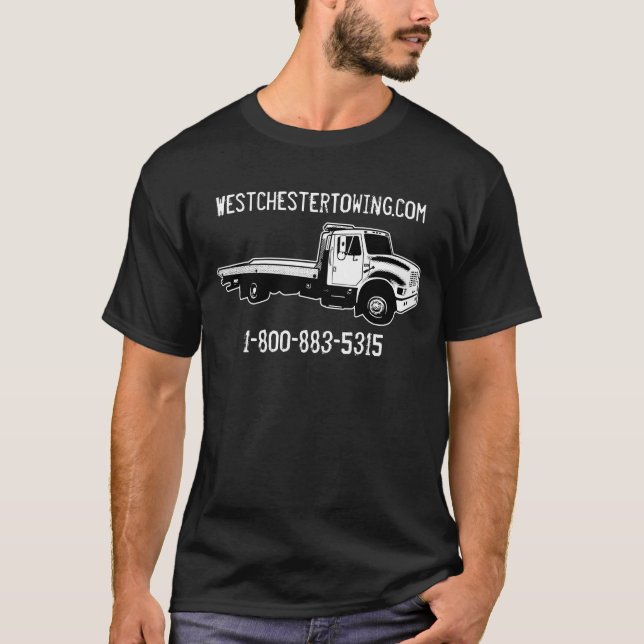 Customizable Tow Truck Black Shirt (Front)