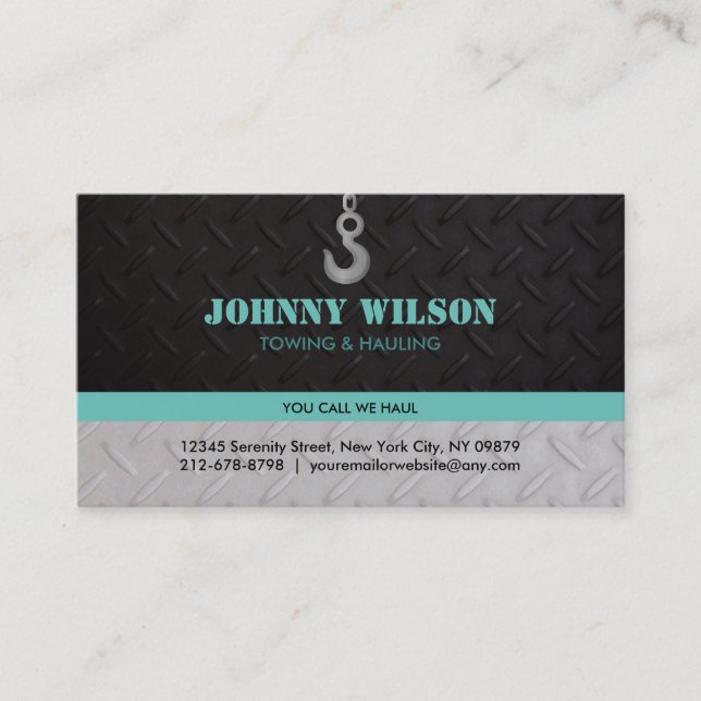 Customizable Towing and Hauling Business Cards (Front)