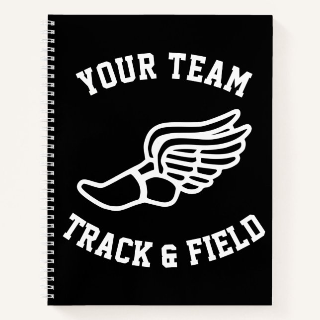 Customizable Track and Field Team Name or Text Notebook (Front)