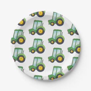 Customizable Tractor Paper Plates