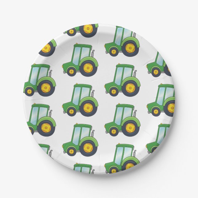 Customizable Tractor Paper Plates (Front)