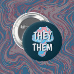 Customizable Transgender Flag Mushroom Pronouns Button<br><div class="desc">Showcase your pronouns with this cute vintage mushroom in the transgender pride flag colors. The pronouns are fully customizable so put what suits you best!</div>