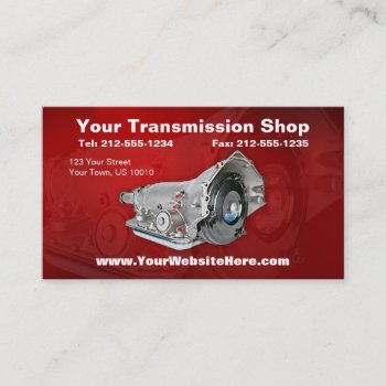 Customizable Transmission Repair Business Card by BigCity212 at Zazzle