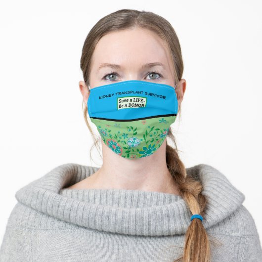 Customizable Transplant Donation Floral Mask (Worn)