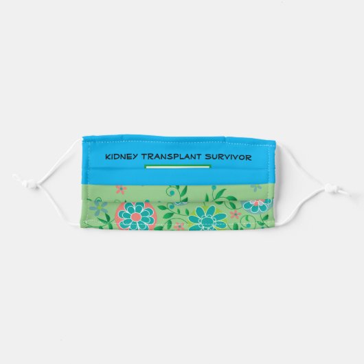 Customizable Transplant Donation Floral Mask (Front, Folded)