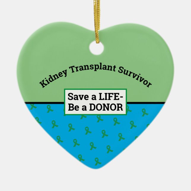 Customizable Transplant Organ Donation  Ceramic Ornament (Front)