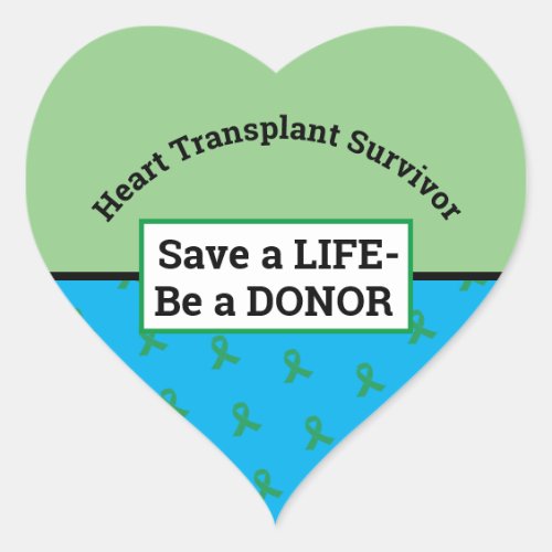 Customizable Transplant Organ Donation Heart Sticker