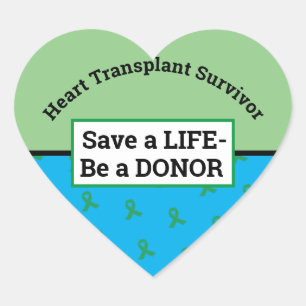 Customizable Transplant Organ Donation Heart Sticker