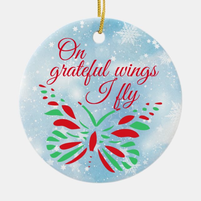 Customizable Transplant Recipient Ceramic Ornament (Front)